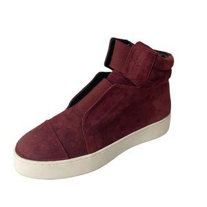 ATELJÉ 71 'EMERALD' WAXY SUEDE HIGH-TOP SNEAKERS